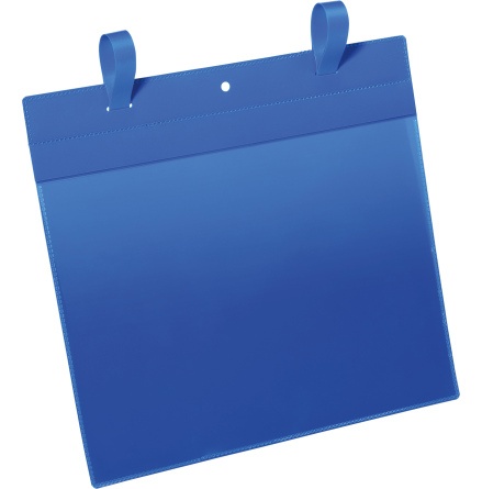 Plastficka A4L m. fästband blå