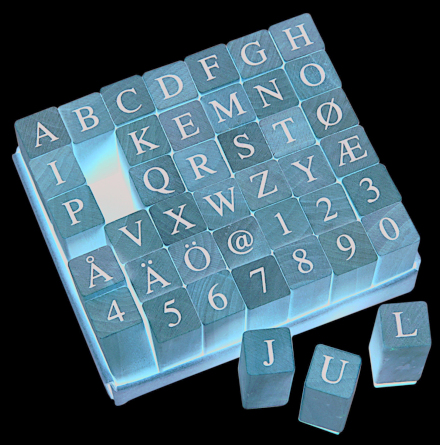 Stmpelset alfabetet 13x13mm