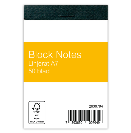 Blocknotes A7 50bl linjerat