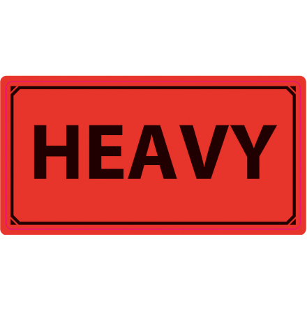 Varningsetikett Heavy 1000/rl