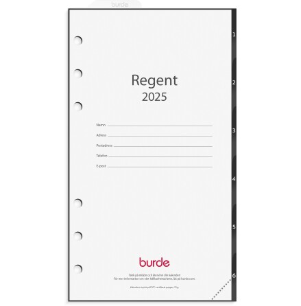 Kalender 2025 Regent grundsats