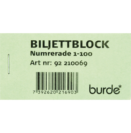 Biljettblock 1-100 grn