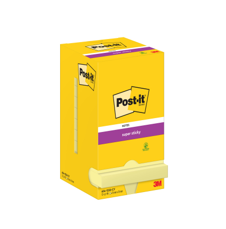 Post-it SS gul 76x76mm 12/fp