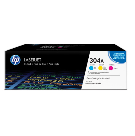 Toner HP 304A C/M/Y 3-pack