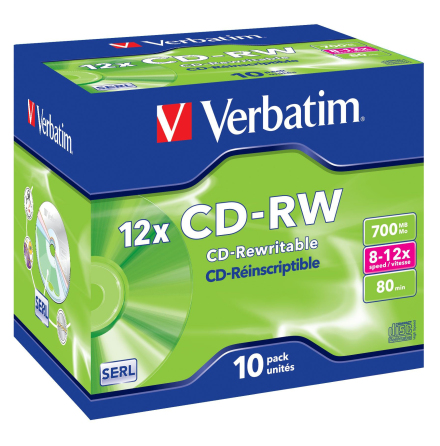 CD-RW Verbatim 8-12x 10/fp