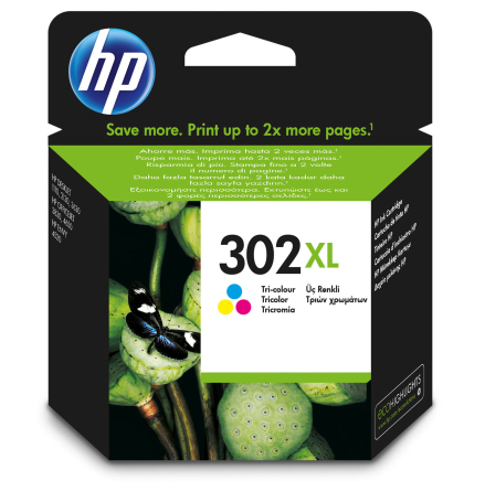 Blck HP 302XL 3-frg 300 sido