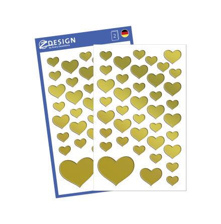 Stickers hjrtan guld 76/fp