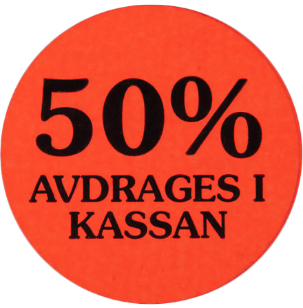 Etikett 50% avdrages 2000/rl