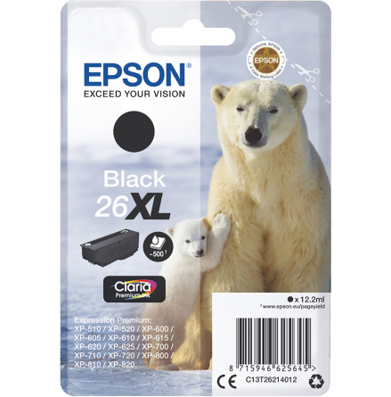 Blck Epson 26XL svart