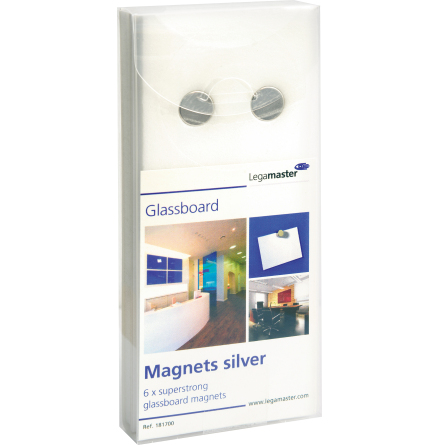 Magnet glastavla 6/fp silver