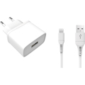 Laddare GEAR 220V 1xUSB 1A Vit