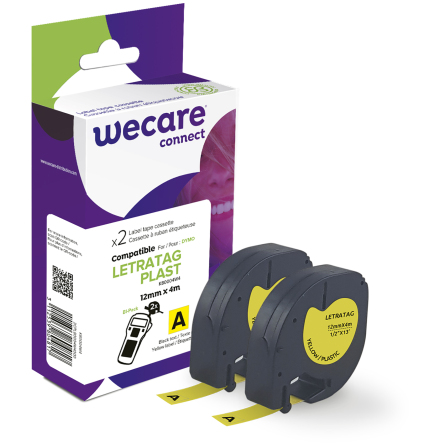 Mrkband Wecare plast gul 2-p