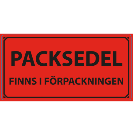 Varningsetikett Packsedel